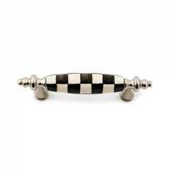 Mocha Check Brass Drawer Pull