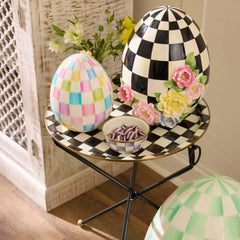 Rosy Check Enamel Tilt Accent Table