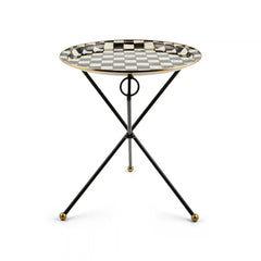 Sky Check Enamel Tilt Accent Table