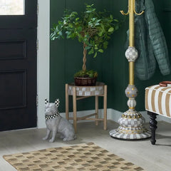 Mocha Textured Check Standing Planters, Set of 2