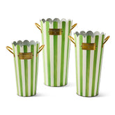 Courtly Stripe Flower Buckets, Set of 3