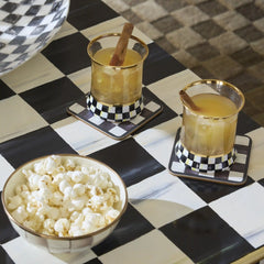 Rosy Check Cork Back Coasters, Set of 4