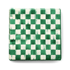 Mocha Check Cocktail Paper Napkins