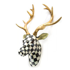 Mocha Check Small Deer Wall Decor