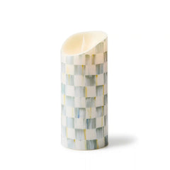 Sterling Check Flicker 9" Pillar Candle