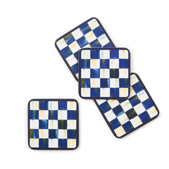 Sterling Check Cork Back Coasters, Set of 4