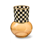Violet Check Glass Vase