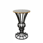 Courtly Check Pedestal Accent Table