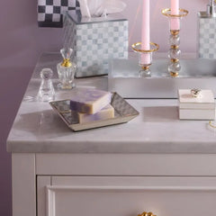 Sterling Check Small Glass Tray