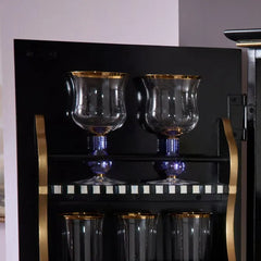 Violet Check Wine Glass