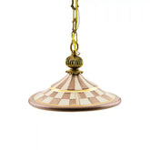 Sterling Check Flared Ceramic Pendant Lamp