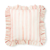 Mocha Check Throw Pillow with Ruffle