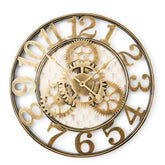 Mocha Check Small Farmhouse Wall Clock