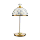 Violet Check LED Rechargeable Dome Table Lamp