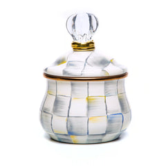 Violet Check Lidded Sugar Bowl