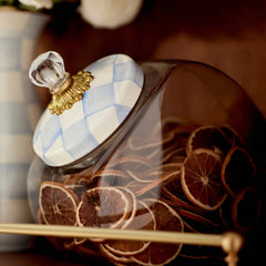 Cookie Jar with Sterling Check Lid