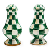 Emerald Check Salt & Pepper Shakers