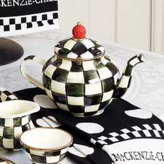Mocha Check 4 Cup Teapot