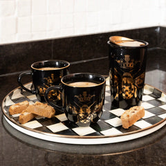 Emerald Check Round Tray
