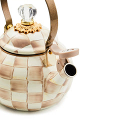 White Flower Market Whistling Tea Kettle