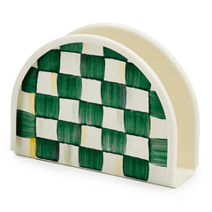 Violet Check Napkin Holder