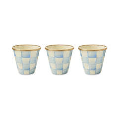 Mocha Check Herb Pots, Set of 3