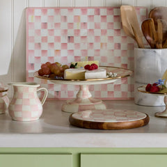 Sterling Check Small Pedestal Platter