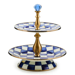 Emerald Check Two Tier Sweet Stand