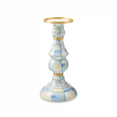 Sterling Check Large Pillar Candlestick