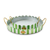 Rosy Stripe Serving Trays, Set of 2