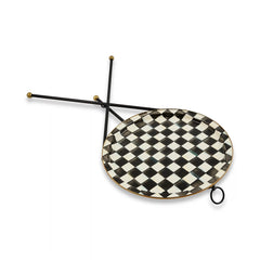 Sky Check Enamel Tilt Accent Table