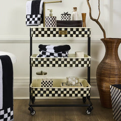 Violet Check 2-Tier Kitchen Cart