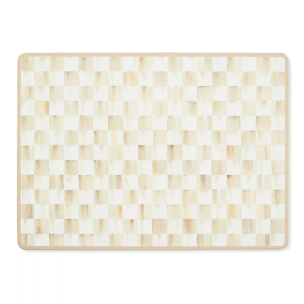 Mocha Check Cork Back Placemats, Set of 4