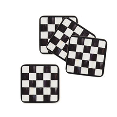 Rosy Check Cork Back Coasters, Set of 4
