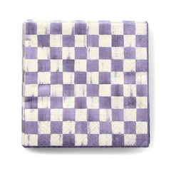 Sterling Check Cocktail Paper Napkins