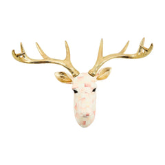 Mocha Check Small Deer Wall Decor