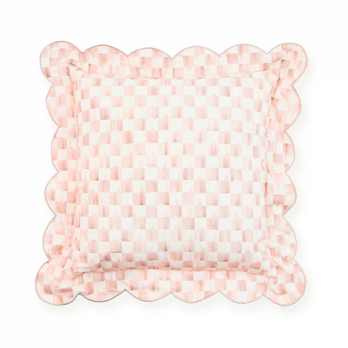 Violet Check Reversible Scalloped Lumbar Throw Pillow