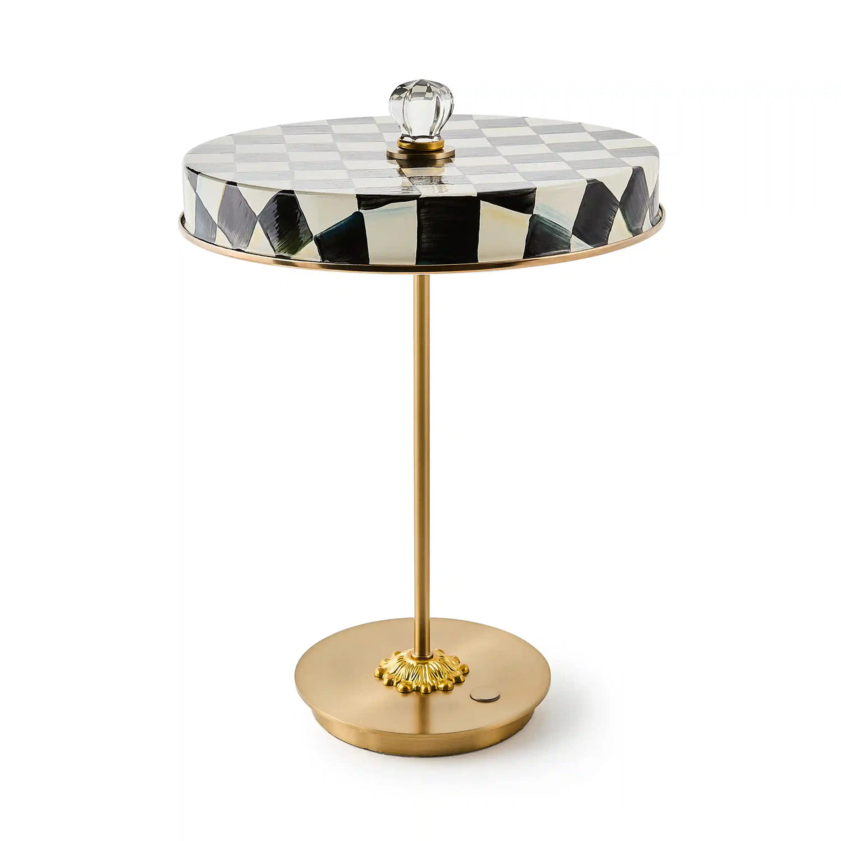 Sterling Check LED Rechargeable Disk Table Lamp