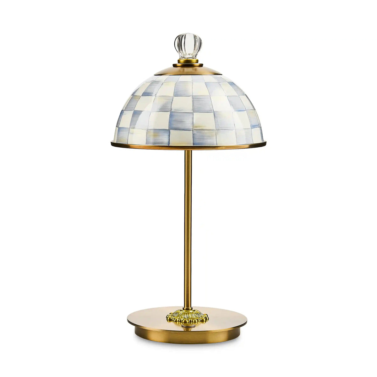 Emerald Check LED Rechargeable Dome Table Lamp