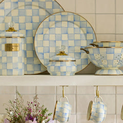 Violet Check Squashed Pot