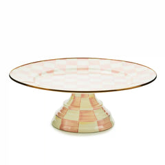 Emerald Check Small Pedestal Platter