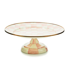 Violet Check Large Pedestal Platter