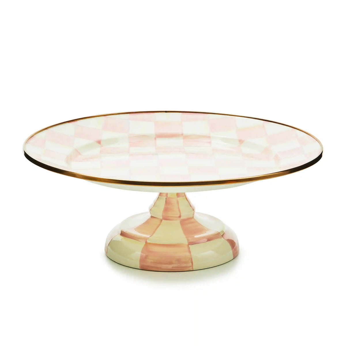 Violet Check Mini Pedestal Platter
