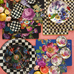 Rosy Check Appetizer Plates, Set of 4